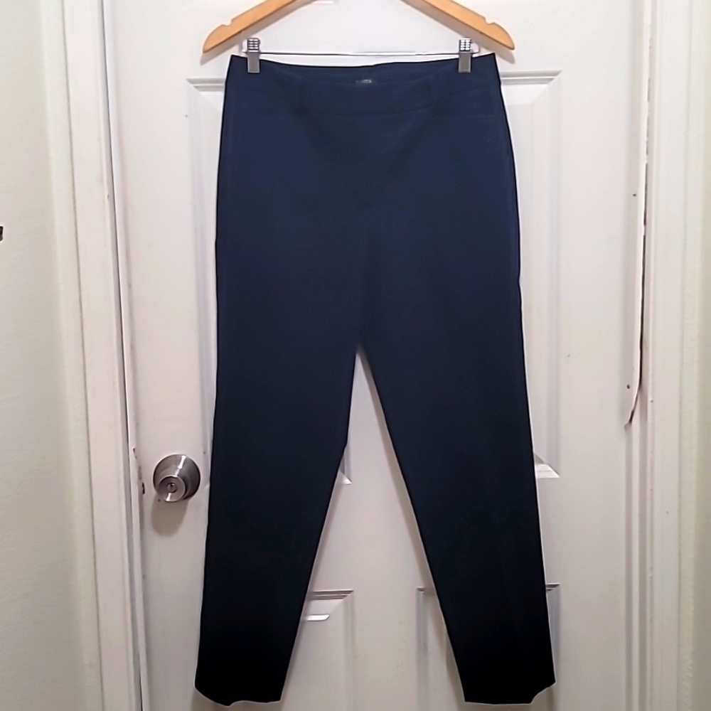 Talbots Heritage Dress Pants Womens 8 Navy Blue Straight Leg Trousers Office